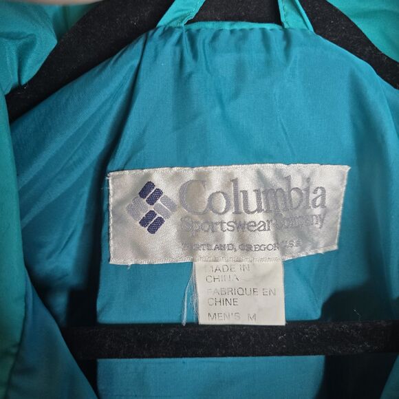 Vintage Columbia Men's M Purple Teal 1/4 Zip Hooded Pullover Windbreaker - Picture 3 of 16